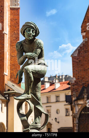 CHISINAU, Moldawien - 19. APRIL 2019: Bronze Statue eines schlechten Schüler in der Nähe von St Mary's Basilica in Krakau, Polen Stockfoto