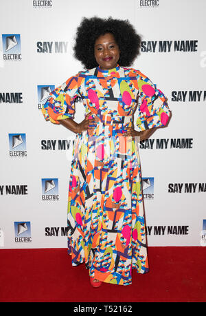 Besetzung und Berühmtheiten besuchen die ay Mein Name "de Luxe Premiere im Odeon Leicester Square mit: Susan Wokoma Wo: London, Großbritannien Wann: 19 Mar 2019 Credit: Phil Lewis/WENN.com Stockfoto