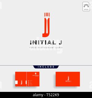 Erste j Food Equipment einfaches Logo Vorlage Vektor icon abstrakt-Vektor Stock Vektor