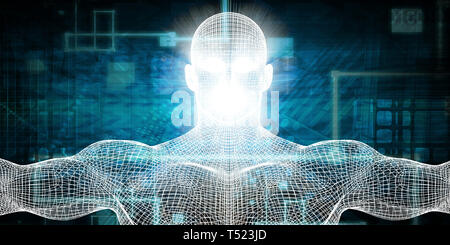 Futuristische Cyber Data Grid Farbe Webhintergrund Stockfoto