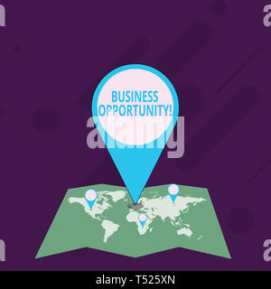 Wort schreiben Text Geschäft Gelegenheit. Business foto Präsentation Investitionen, mit der Käufer ein Unternehmen Bunte riesige Standortmarkierung P zu beginnen. Stockfoto