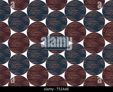 Japanische Muster Vektor. Kreis geometrischen Hintergrund. Geschenkpapier Design. Blätter Elemente card Design. Stock Vektor