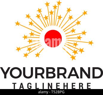 Feuerwerk feier Logo Design Konzept Vorlage Vektor Stock Vektor