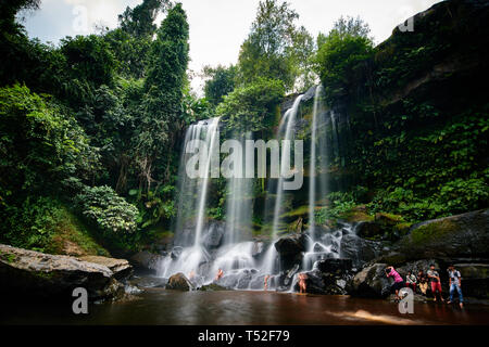 Wasserfall im Phnom Kulen Nationalpark Kambodscha Stockfoto