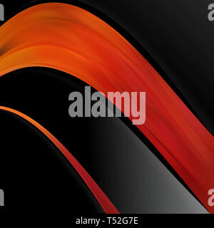 Abstrakte Schwarz Rot und Orange Wave Business Hintergrund Design Template Stockfoto