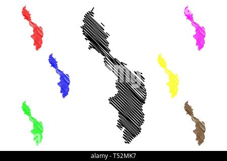 Bolivar Abteilung (Kolumbien, Republik Kolumbien, Abteilungen von Kolumbien) Karte Vektor-illustration, kritzeln Skizze Departement Bolivar Karte Stock Vektor