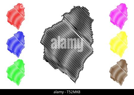 Atlantico Abteilung (Kolumbien, Republik Kolumbien, Abteilungen von Kolumbien) Karte Vektor-illustration, kritzeln Skizze Abteilung der Atlantischen Karte Stock Vektor