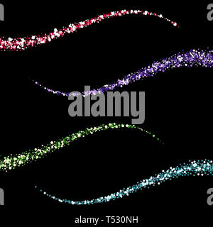 Bunte Reihe von glänzenden Wellen. festliche Atmosphäre. Abstrakte Wellen Stockfoto