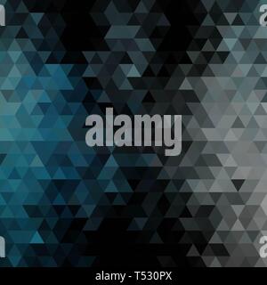 Blaue und graue Dreiecke auf schwarzem Hintergrund. Polygonalen Stil. Origami Mosaik-Vektorgrafik Stockfoto
