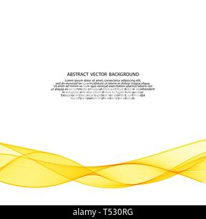 Gelbe vector Wave. abstraktes Bild. Werbung - Vektorgrafik Stockfoto