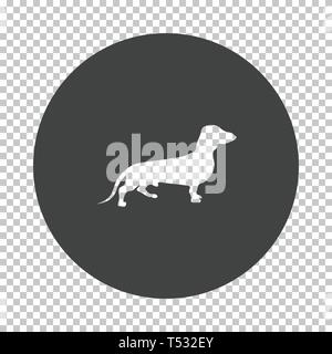 Dackel hund Symbol. Subtrahieren stencil Design auf Transparency Raster. Vector Illustration. Stock Vektor