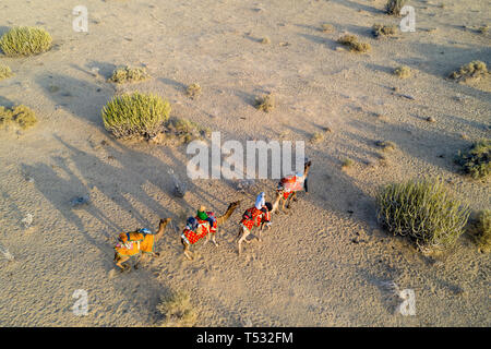 Indien, Rajasthan, Jaisalmer, Khuri Wüste Stockfoto