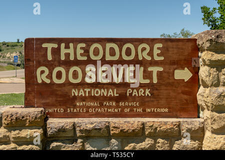 Theodore Roosevelt National Park Eintrag Anmelden Close Up Stockfoto