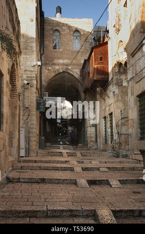 Alte Straße in Jerusalem. Israel Stockfoto