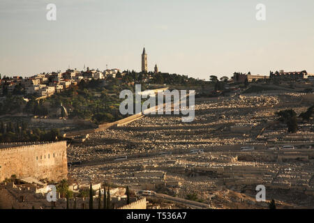 Jüdischer Friedhof am Ölberg in Jerusalem. Israel Stockfoto
