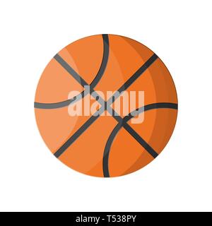Basketball Ball über weißen Hintergrund. Sport und Fitness. Vector Illustration im flachen Stil Stock Vektor