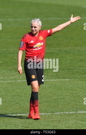 Von Manchester United Alex Greenwood während der FA Frauen Gleiches an Leigh Sports Village. Stockfoto