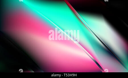 Abstract Pink Grün und Schwarz glänzend Diagonale Linien Hintergrund Vektor Bild Stockfoto