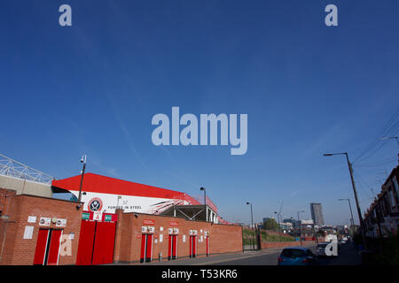 Die Außenseite des Bramall Lane, Sheffield United Football Club. Stockfoto