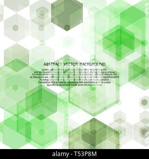 Hellgrüner Sechseck-Hintergrund. Abstrakte Vektorgrafik. eps 10 Stockfoto