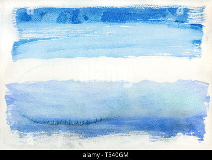 Abstrakte Handgemalten Aquarell Pinselstriche Hintergrund auf weißem Papier Stockfoto