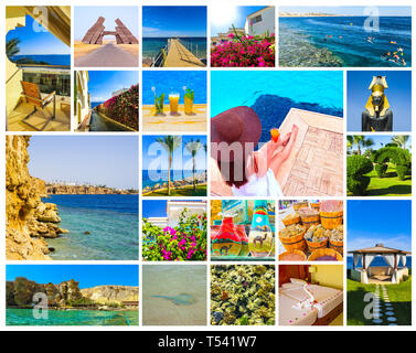 Collage aus Fotos aus Ägypten Urlaub. Sharm el-Sheikh Stockfoto