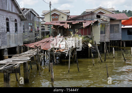 Kampong Ayer (Kampung) Wasser Dorf auf Brunei River, Bandar Seri Begawan, Sultanat Brunei Stockfoto