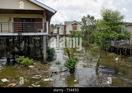 Kampong Ayer (Kampung) Wasser Dorf auf Brunei River, Bandar Seri Begawan, Sultanat Brunei Stockfoto