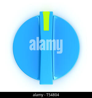 3d-weißen Knopf auf weißem Hintergrund Stockfoto