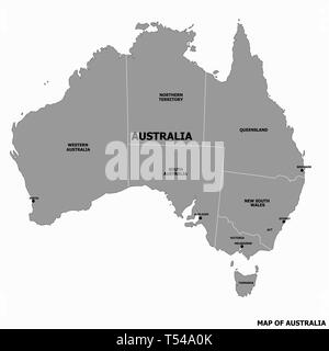 Karte von Australien mit Flagge. Australische Infografik. Stockfoto