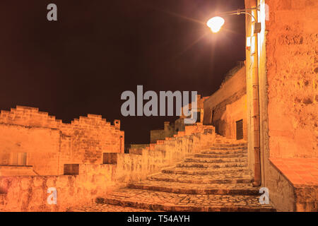 Die antike Stadt Matera. Basilicata, Italien. Stadt im Fels Stockfoto