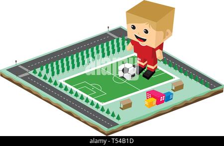 Fußball-Liga Spieler cartoon vector Art Illustration Stock Vektor