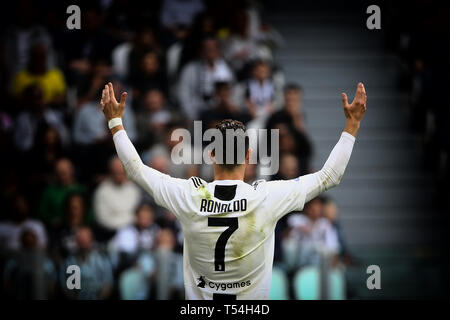 Turin, Italien. 20 Apr, 2019. Fußball, Serie A TIM Meisterschaft 2018-19 JUVENTUS VS FIORENTINA 2-1 im Bild: Credit: Unabhängige Fotoagentur/Alamy leben Nachrichten Stockfoto