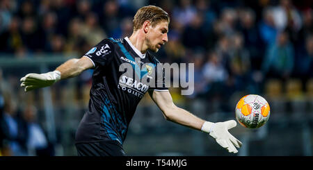 Venlo, Niederlande. 20 Apr, 2019. Fußball, niederländischen Eredivisie Saison 2018 - 2019, Covebo Stadion De Koel, VVV Venlo Torwart Lars Unnerstall Credit: Pro Schüsse/Alamy leben Nachrichten Stockfoto