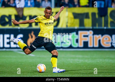 Venlo, Niederlande. 20 Apr, 2019. Fußball, niederländischen Eredivisie Saison 2018 - 2019, Covebo Stadion De Koel, VVV Venlo player Johnatan Opoku Credit: Pro Schüsse/Alamy leben Nachrichten Stockfoto