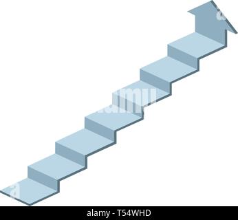 Isolmetric Treppen hinauf. 3d-Diagramm Pfeil für Infografik. Fortschritt und Leistung, Wachstum Pfeil, Treppenhaus, Schritt für Schritt. Vector Illustration Stock Vektor