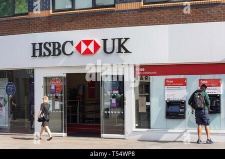 Britische Bank HSBC, Fulham Road, Fulham, Londoner Stadtteil Hammersmith und Fulham, Greater London, England, Vereinigtes Königreich Stockfoto