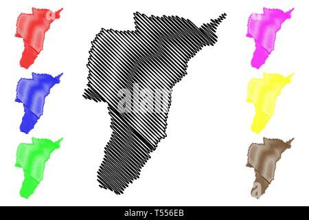 Quindio Abteilung (Kolumbien, Republik Kolumbien, Abteilungen von Kolumbien) Karte Vektor-illustration, kritzeln Skizze Departement Quindio Karte Stock Vektor