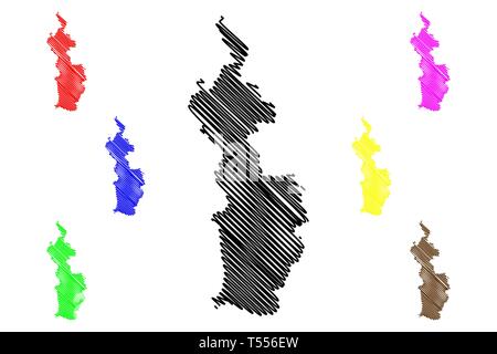 Choco Abteilung (Kolumbien, Republik Kolumbien, Abteilungen von Kolumbien) Karte Vektor-illustration, kritzeln Skizze Abteilung der Choco Karte Stock Vektor