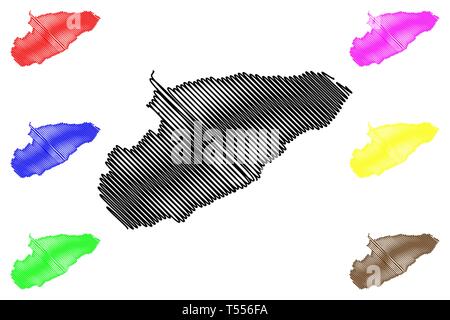 (Casanare Abteilung (Kolumbien, Republik Kolumbien, Abteilungen von Kolumbien) Karte Vektor-illustration, kritzeln Skizze Abteilung (Casanare Karte Stock Vektor