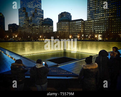 9/11 Memorial, ground zero, 2015 Stockfoto