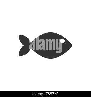 Fisch zeichen Symbol im flachen Stil. Goldfisch Vector Illustration auf weißem Hintergrund isoliert. Meeresfrüchte Business Konzept. Stock Vektor