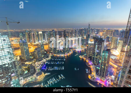 UAE, Dubai, Dubai Marina, Luftaufnahme Stockfoto