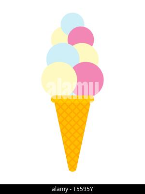 Große Big Ice Cream isoliert. Vektor Cartoon Illustration Stock Vektor