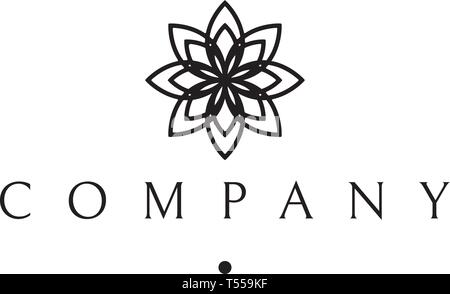 Lotus Yoga Blume abstrakten Linie vektor Logo Design Stock Vektor