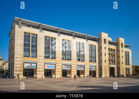 Jerusalem, Israel - 13. März 2019: Jerusalem Rathaus, Es ist ein Gebäudekomplex, in dem sich das Rathaus der Stadt Jerusalem in Safra Square, der gebaut war ich Stockfoto