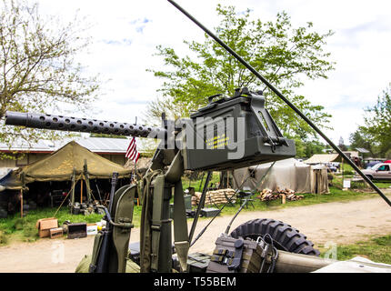 Große Kaliber Maschinengewehr montiert auf Jeep Stockfoto