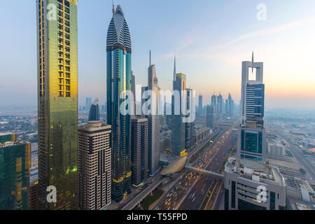 UAE, Dubai, Scheich Zayed Road Stockfoto
