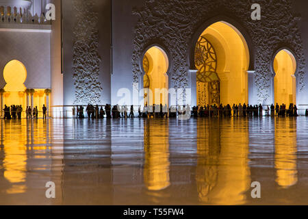 Vae, Abu Dhabi, Sheikh Zayed Grand Moschee Stockfoto