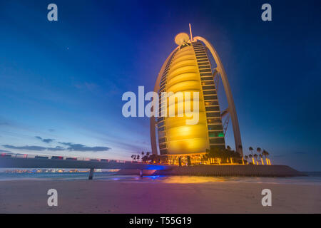 UAE, Dubai, Jumeirah, Burj Al Arab Hotel Stockfoto